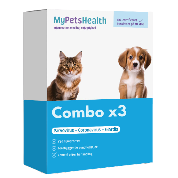 Combo 3 tests for Giardia, Parvo, og Corona virus