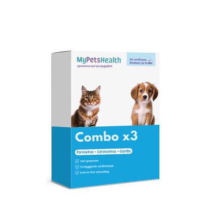 Combo 3 tests for Giardia, Parvo, og Corona virus