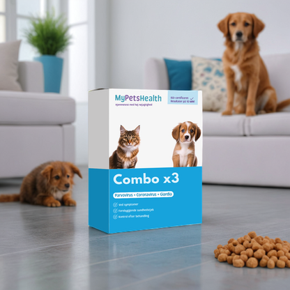 Combo 3 tests for Giardia, Parvo, og Corona virus